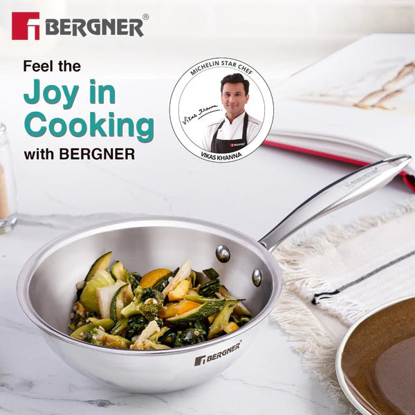 Junior TriPly Stainless Steel Wok With Lid 18cm