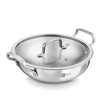 BERGNER ESSENTIAL KADHAI 20CM WITH FLAT GLASS LID