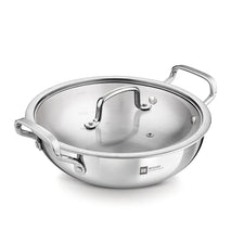 BERGNER ESSENTIAL KADHAI 20CM WITH FLAT GLASS LID