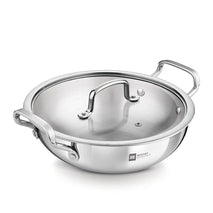 BERGNER ESSENTIAL KADHAI 28CM WITH FLAT GLASS LID