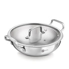 BERGNER ESSENTIAL KADHAI 32CM WITH FLAT GLASS LID