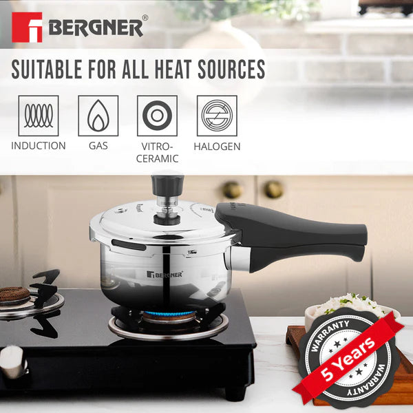 Tri-Max Junior Tri-Ply Stainless Steel Outer Lid Mini Pressure Cooker 1L