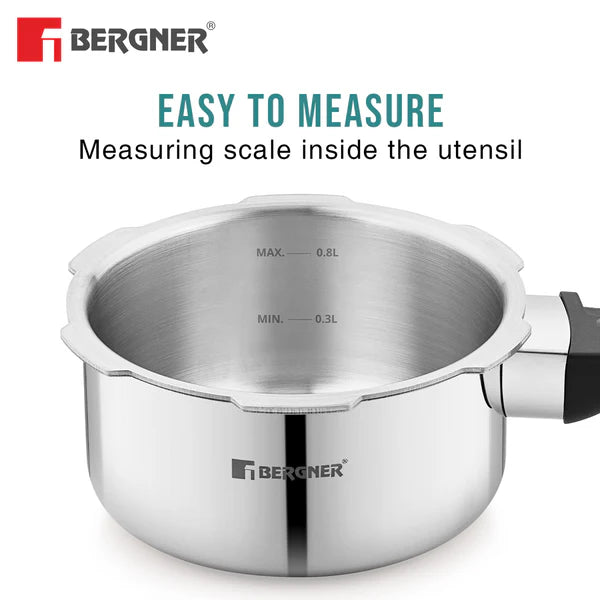 Tri-Max Junior Tri-Ply Stainless Steel Outer Lid Mini Pressure Cooker 1L