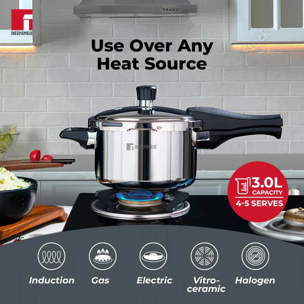 Trimax Stainless Steel Outer Lid Pressure Cooker