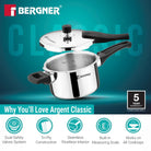 Argent Classic Triply Outer Lid Pressure Cooker Induction