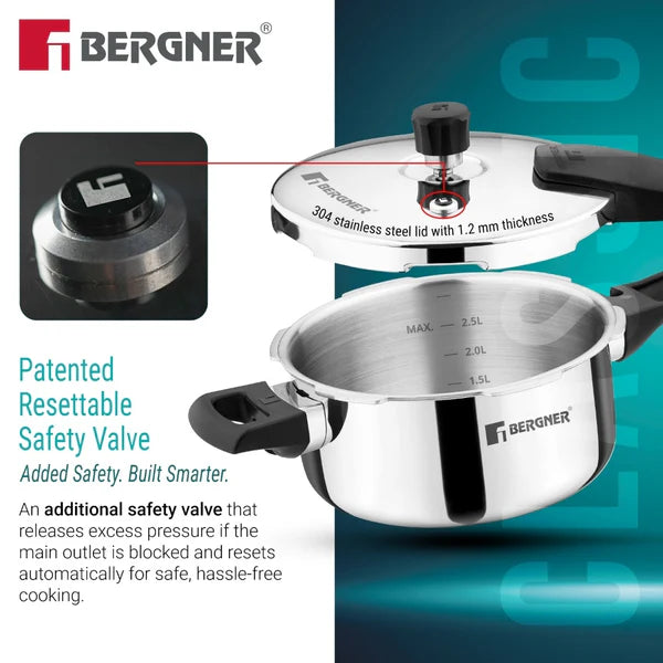 Argent Classic Triply Outer Lid Pressure Pan Induction