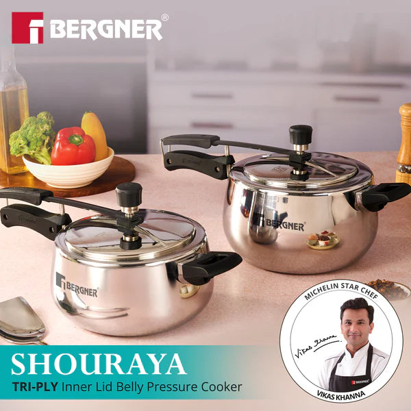 SHOURAYA 5LTR INNER LID BELLY PRESSURE COOKER TRIPLY