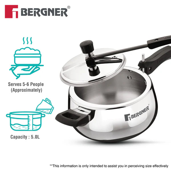 Shouraya TriPly Stainless Steel Inner Lid Belly Pressure Cooker