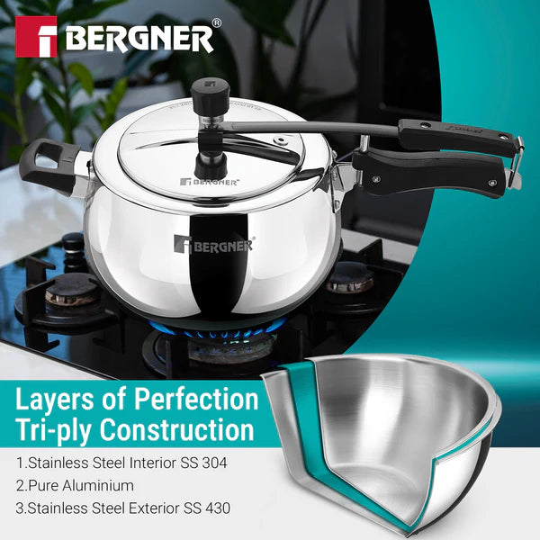 SHOURAYA 5LTR INNER LID BELLY PRESSURE COOKER TRIPLY