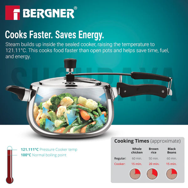 SHOURAYA 5LTR INNER LID BELLY PRESSURE COOKER TRIPLY