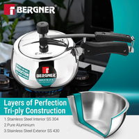 SHOURAYA 2.5LTR INNER LID BELLY PRESSURE COOKER TRIPLY