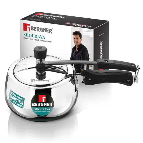 Shouraya TriPly Stainless Steel Inner Lid Belly Pressure Cooker