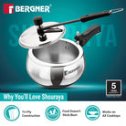 Shouraya TriPly Stainless Steel Inner Lid Belly Pressure Cooker