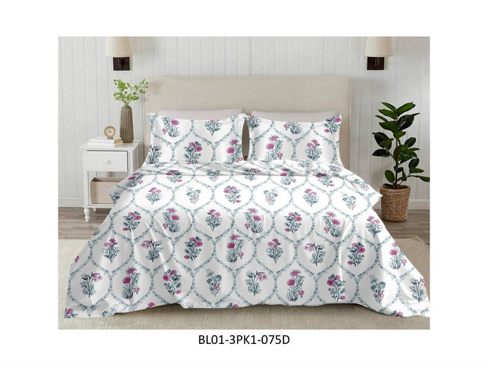 BLISS 180 TC 100%
COTTON KING SIZE DOUBLE BEDSHEET
SET