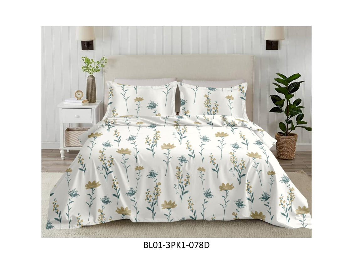 BLISS 180 TC 100%
COTTON KING SIZE DOUBLE BEDSHEET
SET