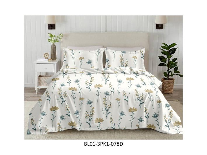 BLISS 180 TC 100%
COTTON KING SIZE DOUBLE BEDSHEET
SET