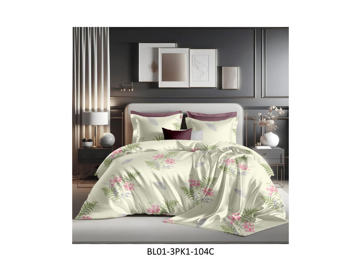 BLISS 180 TC 100%
COTTON KING SIZE DOUBLE BEDSHEET
SET