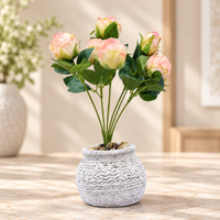 Premium Artificial Graceful Flower Pot Home Decor, Decorative Home Item / Tabletop Statue / Luxury Flower Showpiece for Living Room, Office & Gifting
