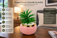 Premium Artificial Beautiful Flower Pot Home Decor, Decorative Home Item / Tabletop Statue / Luxury Flower Showpiece for Living Room, Office & Gifting