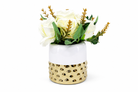 Premium Artificial Eye-Catching Flower Pot Home Decor, Decorative Home Item / Tabletop Statue / Luxury Flower Showpiece for Living Room, Office & Gifting