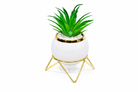 Premium Artificial Attractive Flower Pot with Metal Stand Home Decor, Decorative Home Item / Tabletop Statue / Luxury Flower Showpiece for Living Room, Office & Gifting