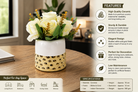 Premium Artificial Eye-Catching Flower Pot Home Decor, Decorative Home Item / Tabletop Statue / Luxury Flower Showpiece for Living Room, Office & Gifting