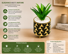 Premium Artificial Beautiful Flower Pot Home Decor, Decorative Home Item / Tabletop Statue / Luxury Flower Showpiece for Living Room, Office & Gifting