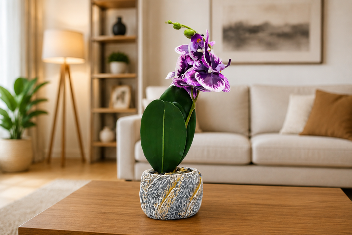 Premium Artificial Good Looks Flower Pot Home Decor, Decorative Home Item / Tabletop Statue / Luxury Flower Showpiece for Living Room, Office & Gifting