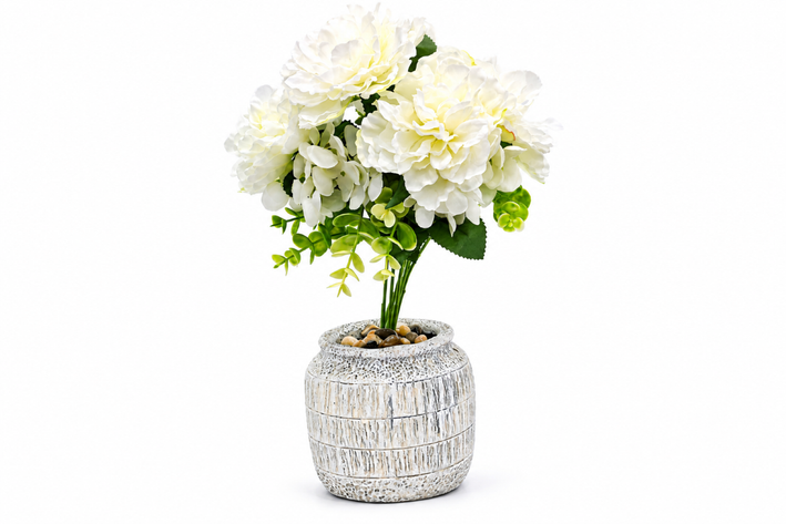 Premium Artificial Beautiful Flower Pot Home Decor, Decorative Home Item / Tabletop Statue / Luxury Flower Showpiece for Living Room, Office & Gifting