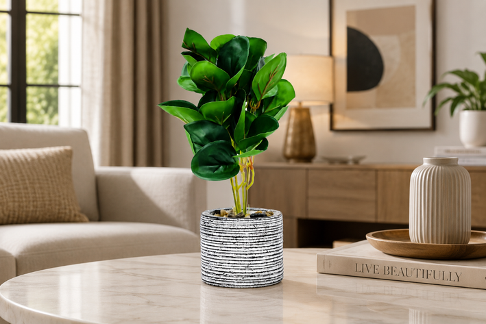 Premium Artificial Graceful Flower Pot Home Decor, Decorative Home Item / Tabletop Statue / Luxury Flower Showpiece for Living Room, Office & Gifting