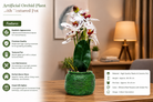 Premium Artificial Stunning Flower Pot Home Decor, Decorative Home Item / Tabletop Statue / Luxury Flower Showpiece for Living Room, Office & Gifting