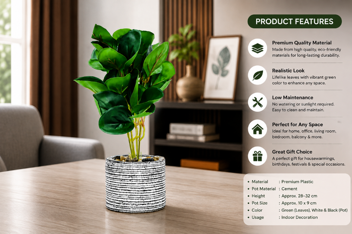 Premium Artificial Graceful Flower Pot Home Decor, Decorative Home Item / Tabletop Statue / Luxury Flower Showpiece for Living Room, Office & Gifting