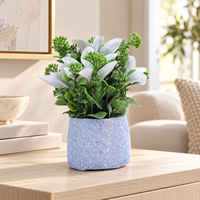 Premium Artificial Graceful Flower Pot Home Decor, Decorative Home Item / Tabletop Statue / Luxury Flower Showpiece for Living Room, Office & Gifting