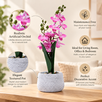 Premium rtificial Graceful Flower Pot Home Decor, Decorative Home Item / Tabletop Statue / Luxury Flower Showpiece for Living Room, Office & Gifting