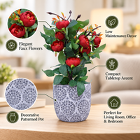 Premium Artificial Graceful Flower Pot Home Decor, Decorative Home Item / Tabletop Statue / Luxury Flower Showpiece for Living Room, Office & Gifting