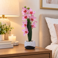 Premium Artificial Graceful Flower Pot Home Decor, Decorative Home Item / Tabletop Statue / Luxury Flower Showpiece for Living Room, Office & Gifting