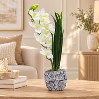 Premium Artificial Graceful Flower Pot Home Decor, Decorative Home Item / Tabletop Statue / Luxury Flower Showpiece for Living Room, Office & Gifting