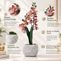 Premium Artificial Graceful Flower Pot Home Decor, Decorative Home Item / Tabletop Statue / Luxury Flower Showpiece for Living Room, Office & Gifting
