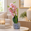 Premium Artificial Graceful Flower Pot Home Decor, Decorative Home Item / Tabletop Statue / Luxury Flower Showpiece for Living Room, Office & Gifting