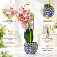 Premium Artificial Graceful Flower Pot Home Decor, Decorative Home Item / Tabletop Statue / Luxury Flower Showpiece for Living Room, Office & Gifting