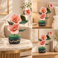 Premium Artificial Graceful Flower Pot Home Decor, Decorative Home Item / Tabletop Statue / Luxury Flower Showpiece for Living Room, Office & Gifting