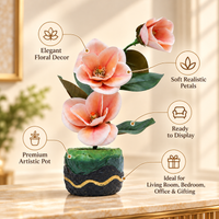 Premium Artificial Graceful Flower Pot Home Decor, Decorative Home Item / Tabletop Statue / Luxury Flower Showpiece for Living Room, Office & Gifting