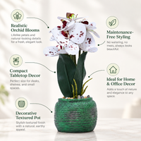 Premium Artificial Graceful Flower Pot Home Decor, Decorative Home Item / Tabletop Statue / Luxury Flower Showpiece for Living Room, Office & Gifting