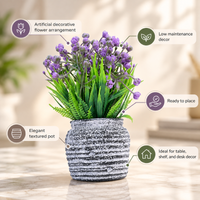 Premium Artificial Stunning Flower Pot Home Decor, Decorative Home Item / Tabletop Statue / Luxury Flower Showpiece for Living Room, Office & Gifting