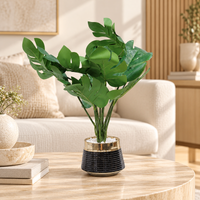 Premium Artificial Beautiful Flower Pot Home Decor, Decorative Home Item / Tabletop Statue / Luxury Flower Showpiece for Living Room, Office & Gifting