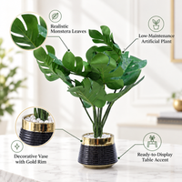 Premium Artificial Beautiful Flower Pot Home Decor, Decorative Home Item / Tabletop Statue / Luxury Flower Showpiece for Living Room, Office & Gifting