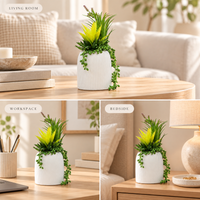 Premium Artificial Beautiful Flower Pot Home Decor, Decorative Home Item / Tabletop Statue / Luxury Flower Showpiece for Living Room, Office & Gifting