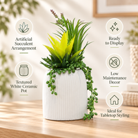 Premium Artificial Beautiful Flower Pot Home Decor, Decorative Home Item / Tabletop Statue / Luxury Flower Showpiece for Living Room, Office & Gifting