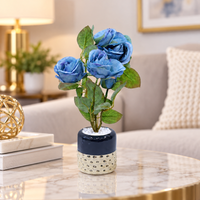 Premium Artificial Beautiful Flower Pot Home Decor, Decorative Home Item / Tabletop Statue / Luxury Flower Showpiece for Living Room, Office & Gifting