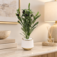 Premium Artificial Beautiful Flower Pot Home Decor, Decorative Home Item / Tabletop Statue / Luxury Flower Showpiece for Living Room, Office & Gifting